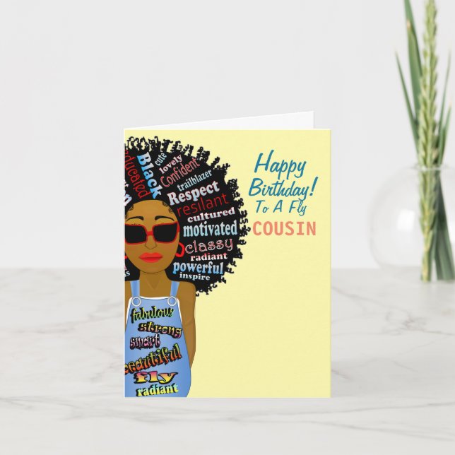 Carte Anniversaire du vol afro-américain Cousin (Devant)