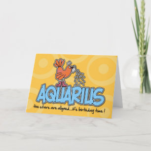 Carte Anniversaire du Zodiac - Aquarius