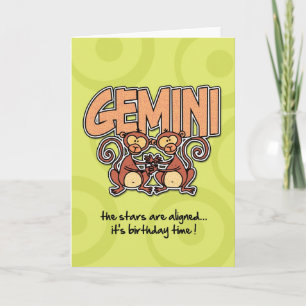 Carte Anniversaire du Zodiac - Gemini
