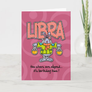 Carte Anniversaire du Zodiac - Libra