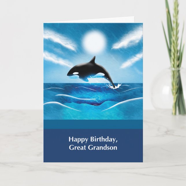 Carte Anniversaire d'un arrière-petit-fils avec une bale (Devant)