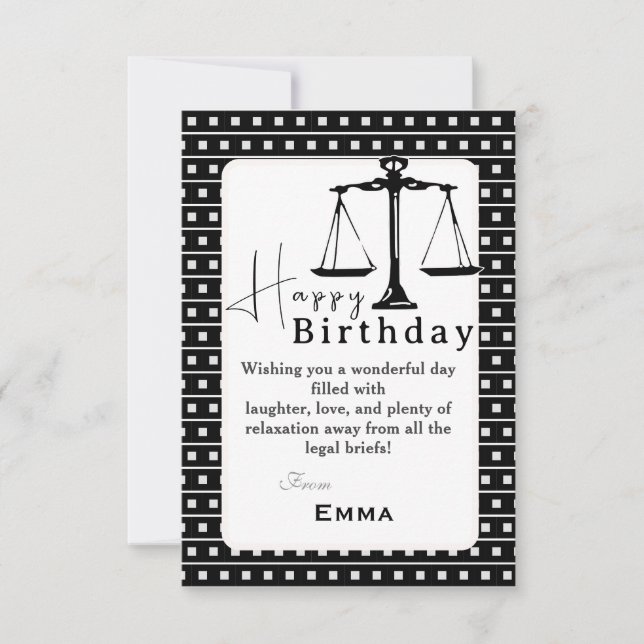 Carte Anniversaire d'un avocat (Devant)