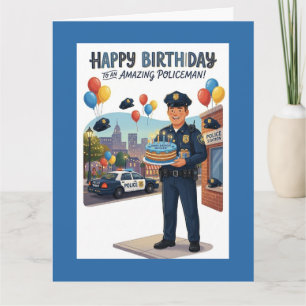 Carte Anniversaire d'un Policier