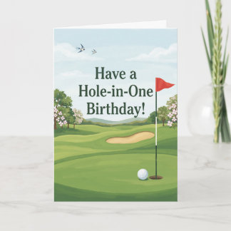 Carte Anniversaire d'un trou en un au golf