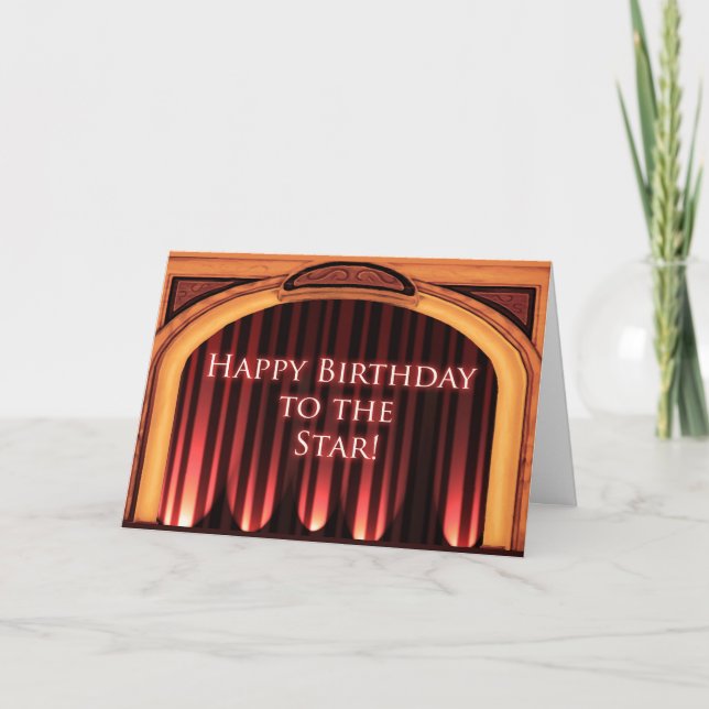 Carte Anniversaire d'une étoile ou d'un acteur avec scèn (Devant)