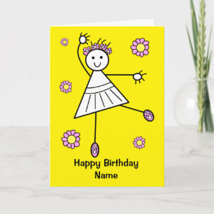 Carte Anniversaire d'une jolie fille danseuse de ballet