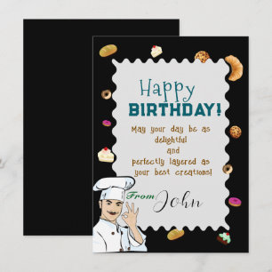 Carte Anniversaire d'une pâtisserie