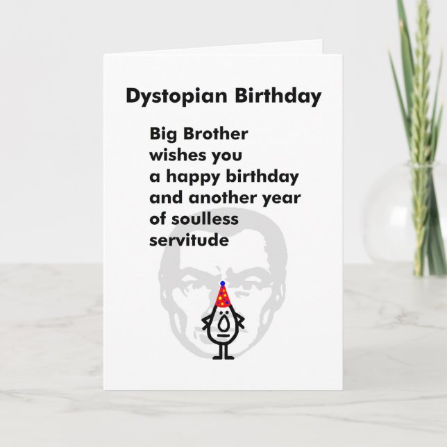 Carte Anniversaire Dystopien - Un Poème D'Anniversaire D (Devant)