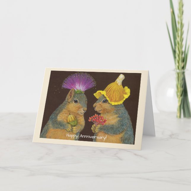 Carte anniversaire écureuil fox (Devant)