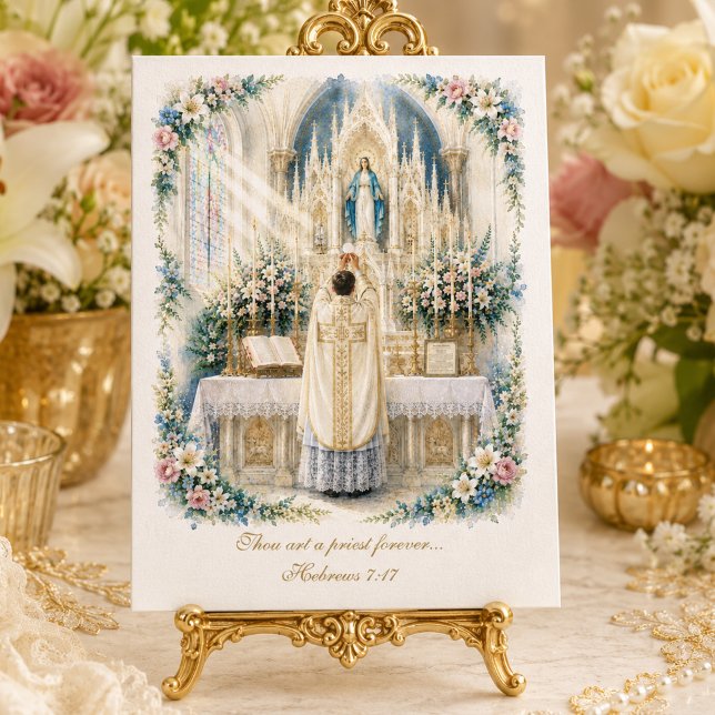 Carte Anniversaire élégant de sacerdoce Autel marian (Créateur téléchargé)