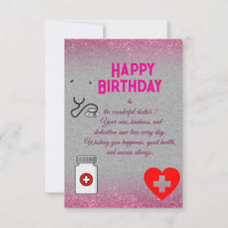 Carte Anniversaire élégant d'un médecin