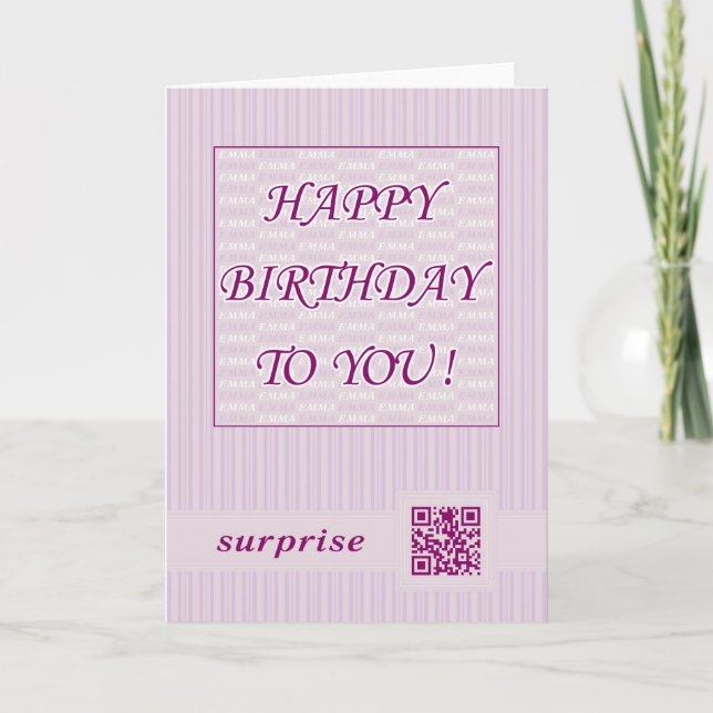 Carte Anniversaire Emma de la salutation Card.Happy ! (Devant)