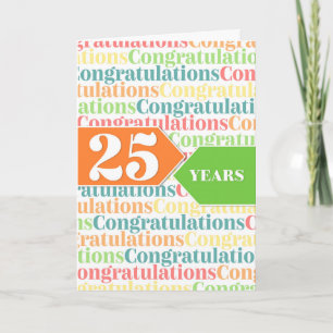 Carte Anniversaire Employé 25 Ans Motif Coloré