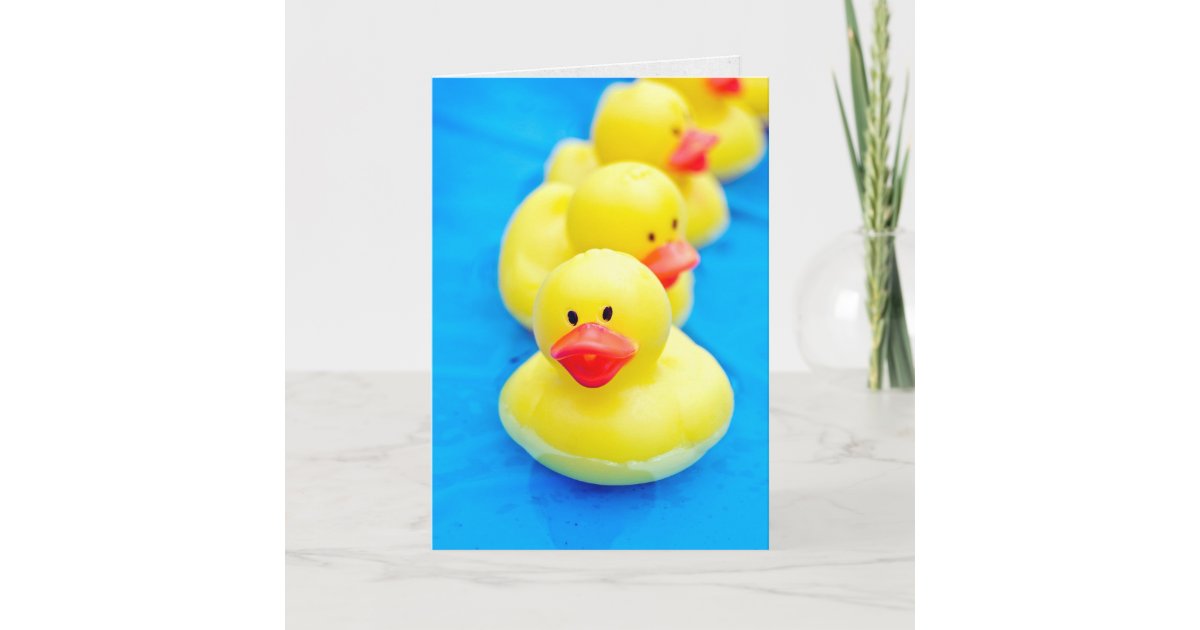 Carte Anniversaire En Caoutchouc Jaune De Canard Zazzle Fr