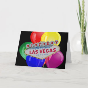 Carte Anniversaire en Fabrique Las Vegas Card avec ballo