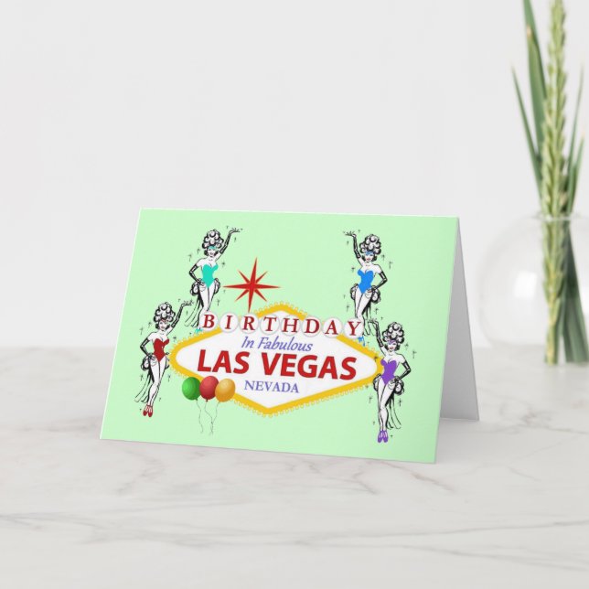 Carte Anniversaire En Fabrique Las Vegas Showgirls Card (Devant)