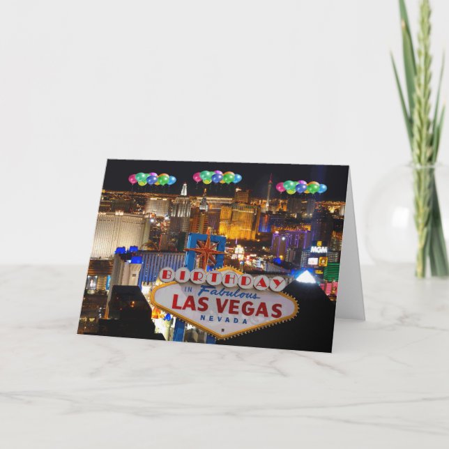 Carte ANNIVERSAIRE EN FABULEUSE LAS VEGAS Card (Devant)