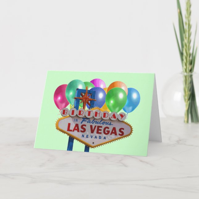 CARTE ANNIVERSAIRE EN FABULOUS LAS VEGAS CARD (Devant)