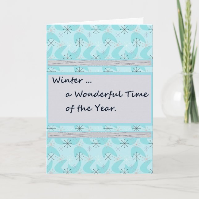 Carte Anniversaire en hiver pour les flocons de neige bl (Devant)
