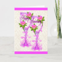 Anniversaire en verre de vin