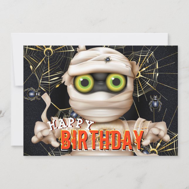 Carte Anniversaire Enfants Halloween Monstre (Devant)