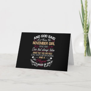 Carte Anniversaire Et Dieu a dit que novembre soit une
