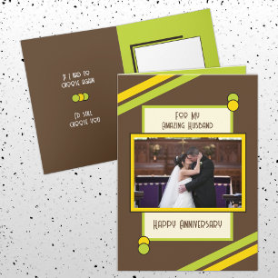 Carte Anniversaire extraordinaire mari brun vert photo