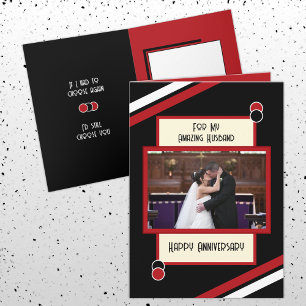 Carte Anniversaire extraordinaire mari noir rouge photo
