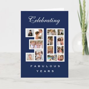 Carte Anniversaire Fabuleux 30 Ans  Collage Photo Bleu