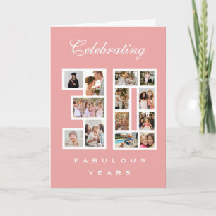 Carte Anniversaire Fabuleux 30 Ans  Collage Photo Rose