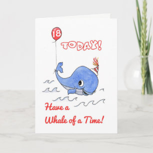 Carte Anniversaire fait sur commande de baleine et de
