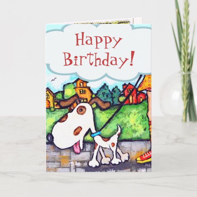 Carte Anniversaire fait sur commande de chien (Devant)