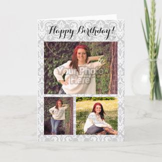 Carte Anniversaire fait sur commande de damassé d'image