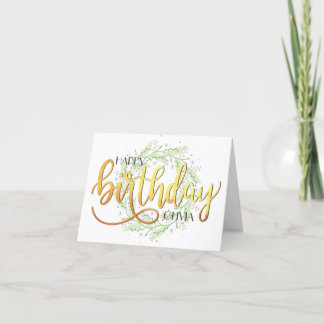 Carte Anniversaire fait sur commande moderne d'or de