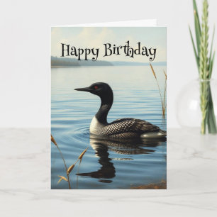 Carte Anniversaire Faune Commune Loon Bird Nature