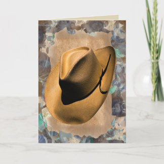 Carte Anniversaire ?félicitations? chapeau cowboy cowgir