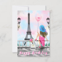 Carte Anniversaire Femme À Paris - Tour Eiffel