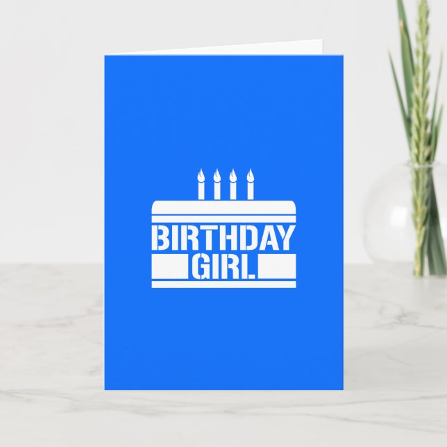 Carte Anniversaire fille avec gâteau (Devant)