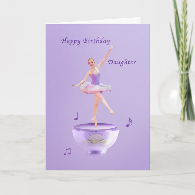Carte Anniversaire, Fille, Boîte à musique Ballerina (Devant)