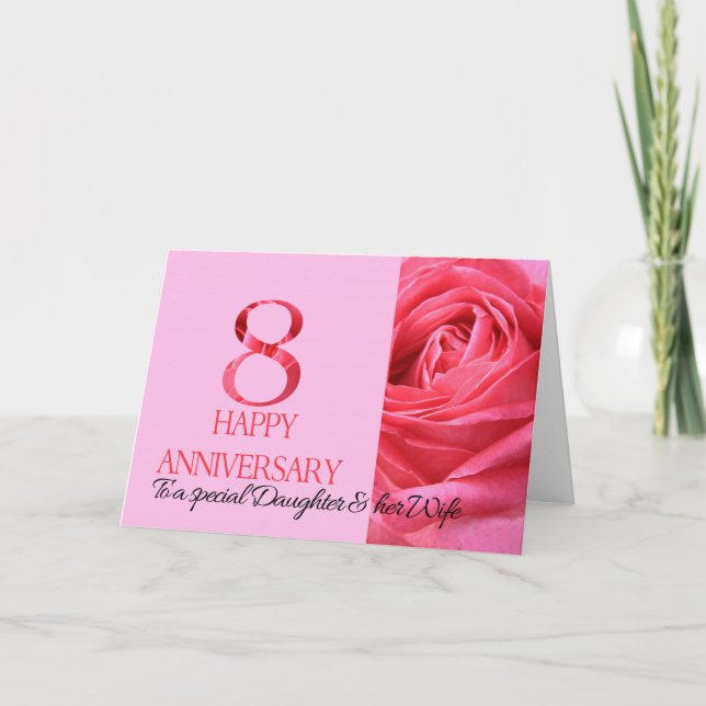 Carte anniversaire fille et femme Rose rose rose (Devant)
