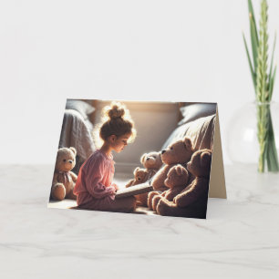 Carte Anniversaire Fille Lecture Au Nounours