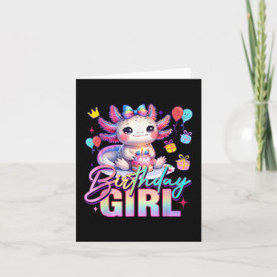 Carte Anniversaire fille mignonne Axolotl Anniversaire F