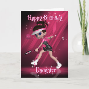 Carte anniversaire fille - Tennis