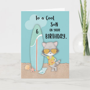 Carte Anniversaire Fils 6 Ans Plage Drôle Cool Raton Lav