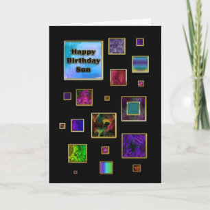 CARTE ANNIVERSAIRE - FILS - ABSTRAIT