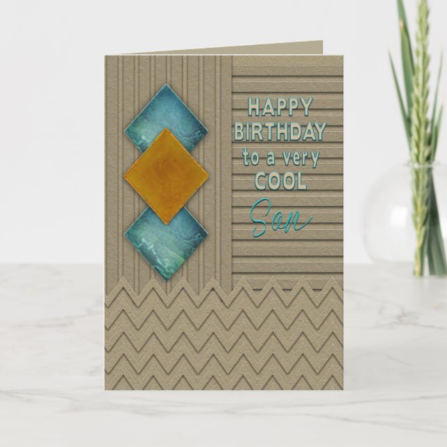 Carte Anniversaire, fils, moderne Texture-comme le motif (Devant)