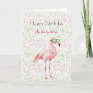 Carte Anniversaire Flamant Rose