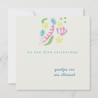 carte anniversaire fleurs abstraites