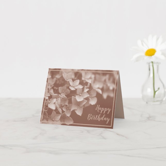 Carte Anniversaire Floral Mocha Mousse (Petite plante)