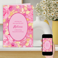 Anniversaire floral personnalisé Tante Rose Jaune